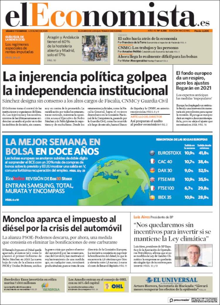 Portada Expansi N Hoy Edici N Impresa Peri Dico