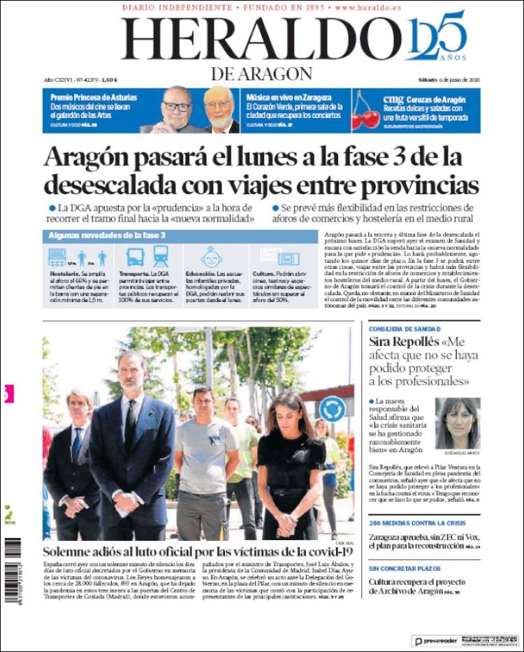 Portada Heraldo De AragÓn Hoy Edición Impresa Periódico 4173