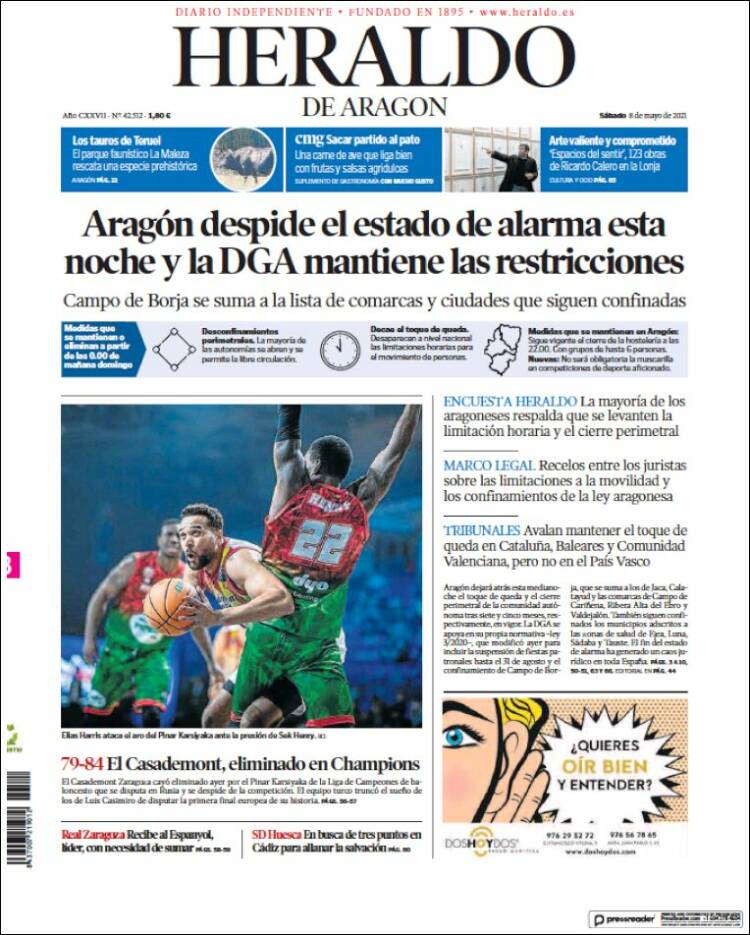 Portada Heraldo De AragÓn Hoy Edición Impresa Periódico 5930