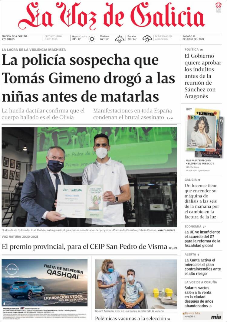 Portada La Voz de Galicia