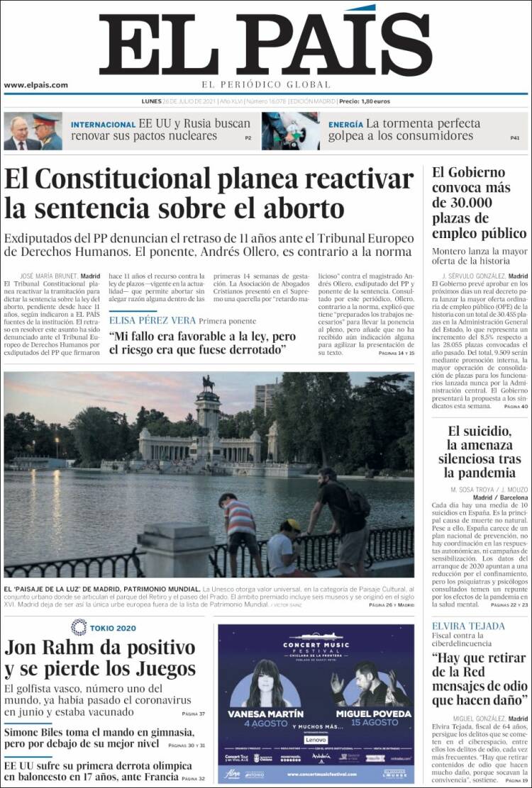 Portada EL PAIS