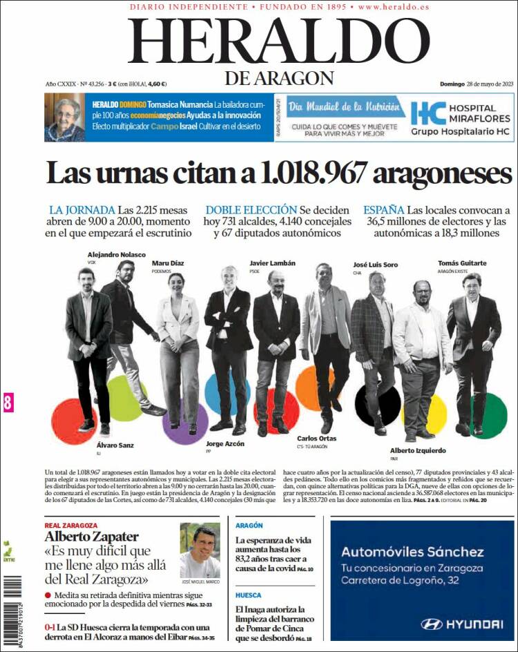 Portada Heraldo de Aragón