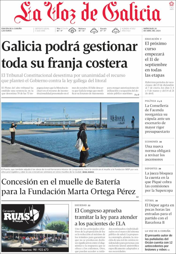 Portada La Voz de Galicia