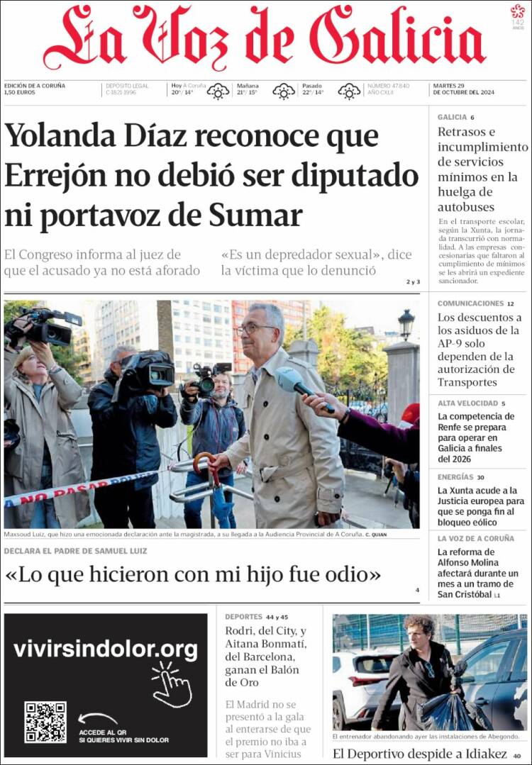 Portada La Voz de Galicia