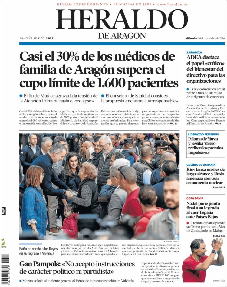 Portada Heraldo de Aragón