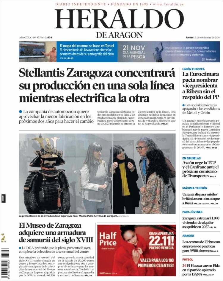 Portada Heraldo de Aragón