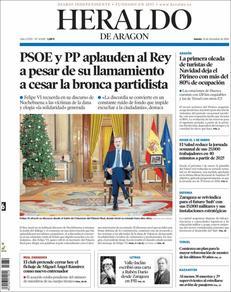 Portada Heraldo de Aragón