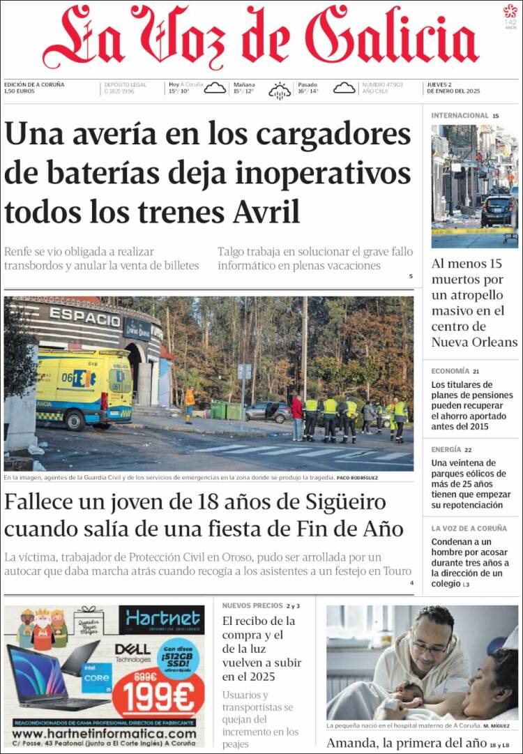 Portada La Voz de Galicia