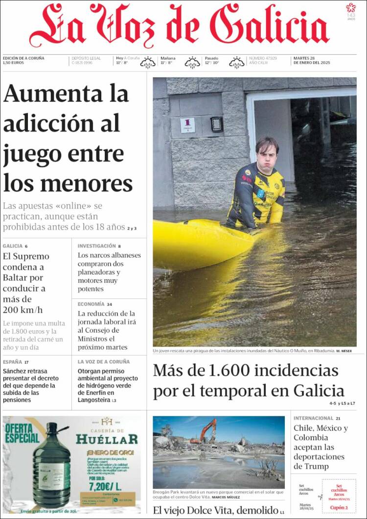 Portada La Voz de Galicia