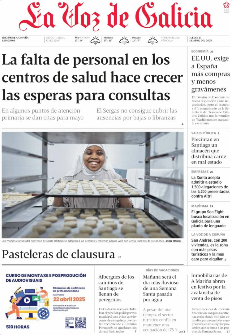 Portada La Voz de Galicia
