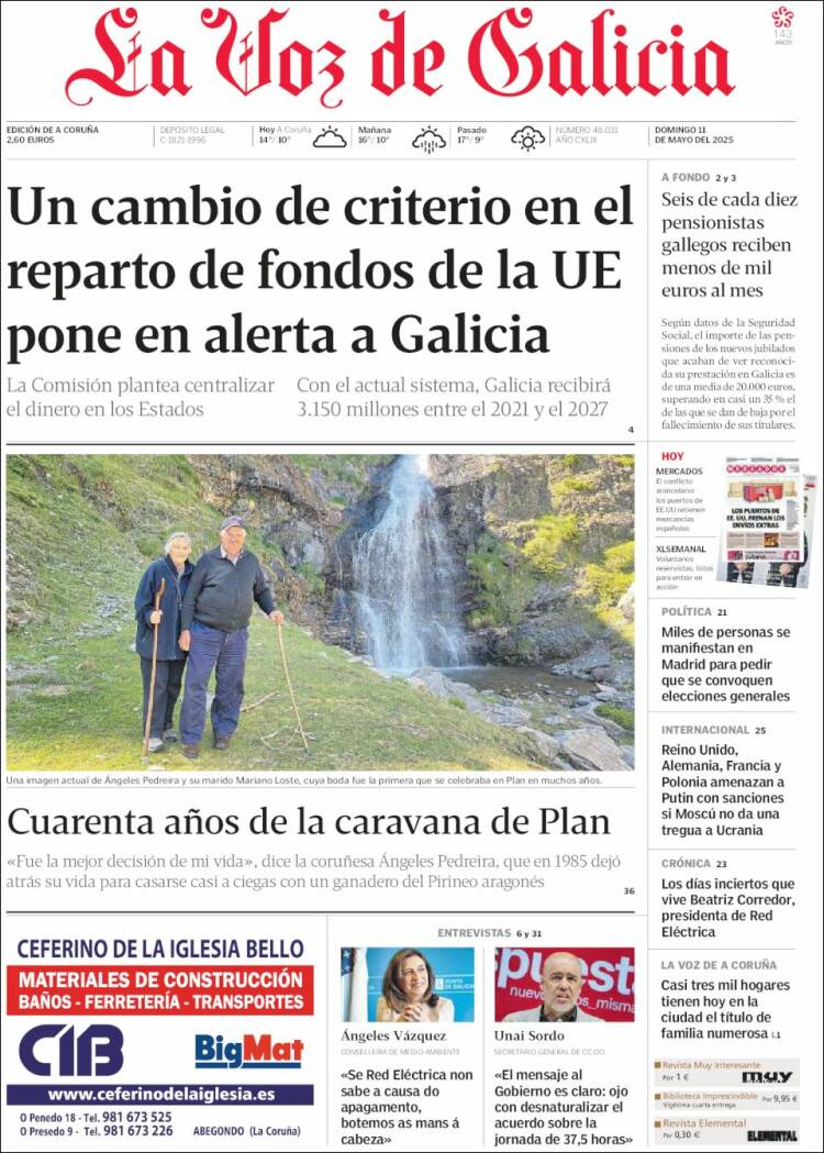 Portada La Voz de Galicia