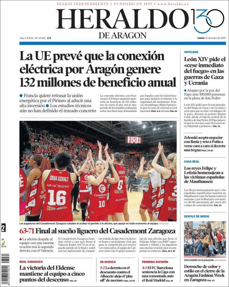 Portada Heraldo de Aragón