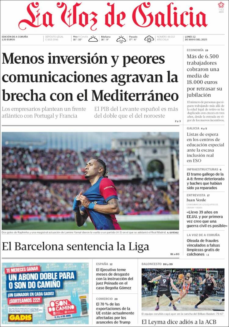 Portada La Voz de Galicia