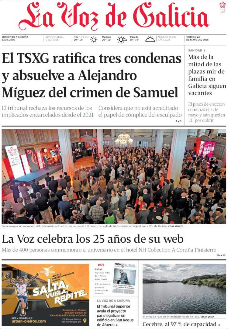 Portada La Voz de Galicia
