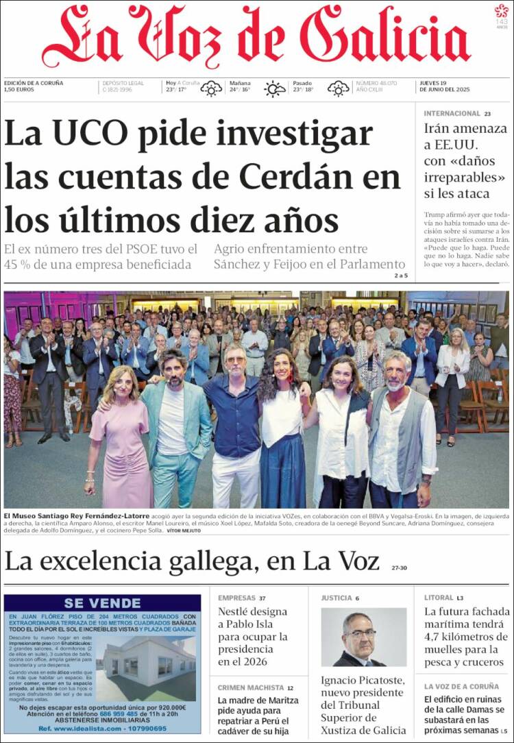 Portada La Voz de Galicia