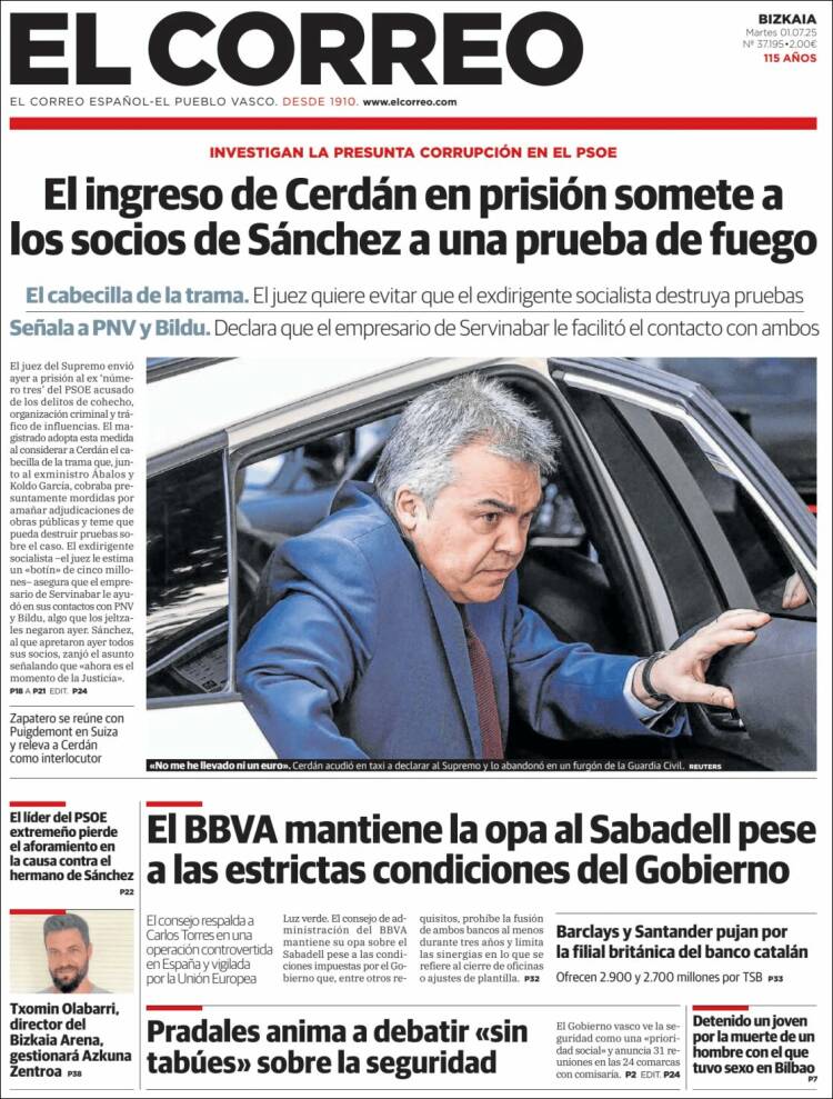 Portada El Correo