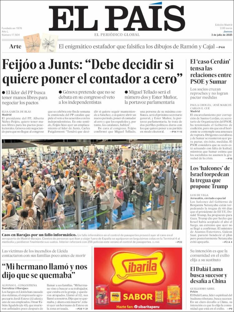 Portada EL PAIS