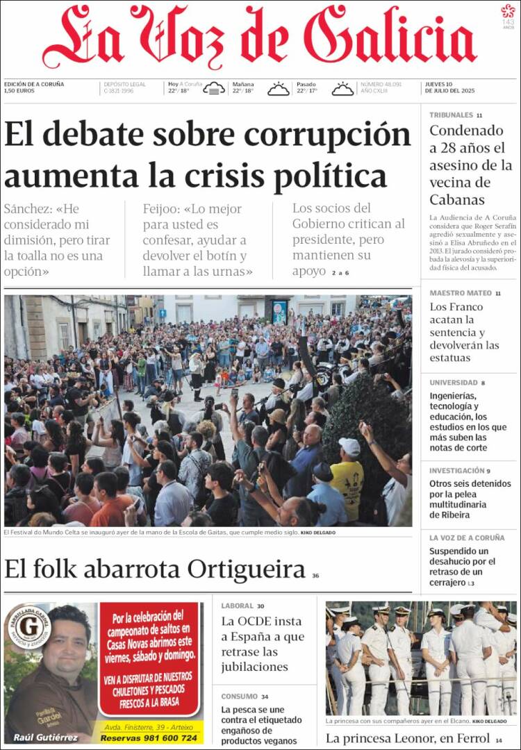 Portada La Voz de Galicia
