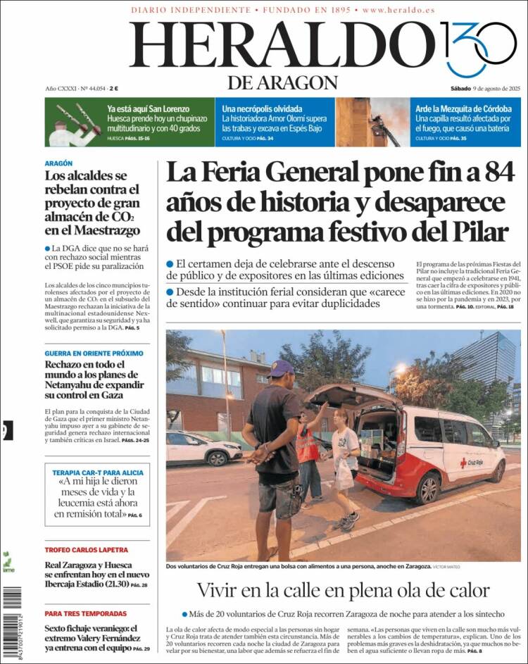 Portada Heraldo de Aragón