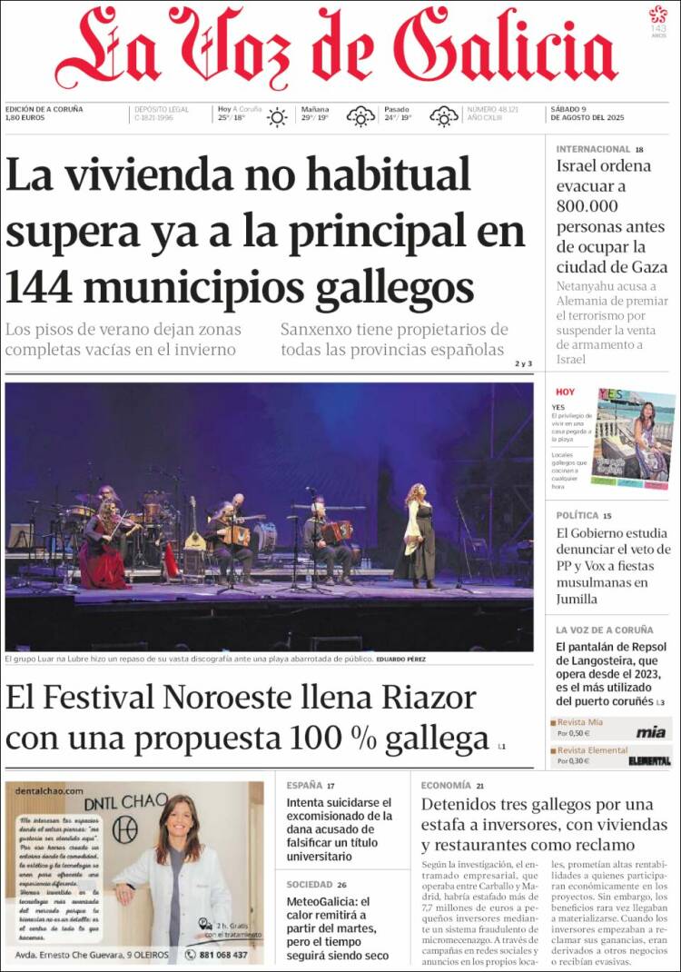 Portada La Voz de Galicia