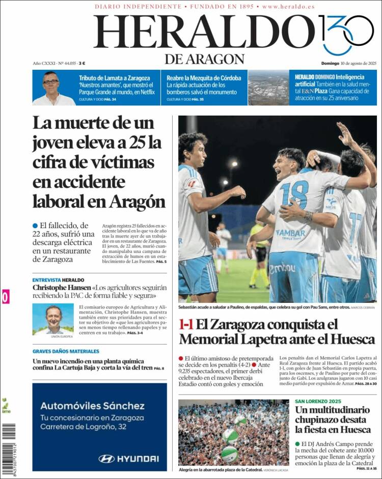 Portada Heraldo de Aragón