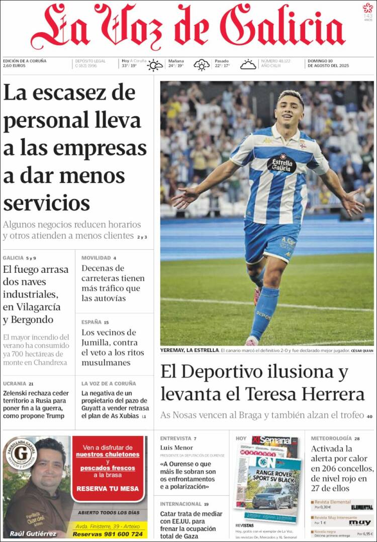 Portada La Voz de Galicia