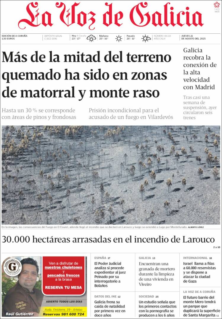 Portada La Voz de Galicia
