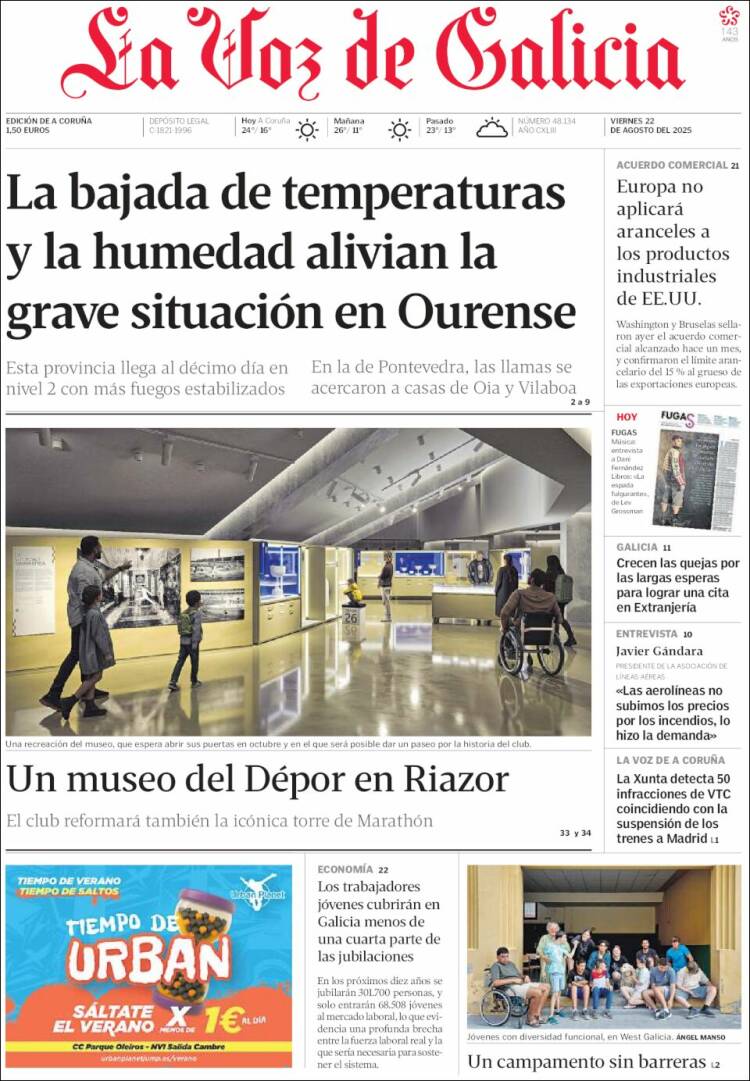 Portada La Voz de Galicia