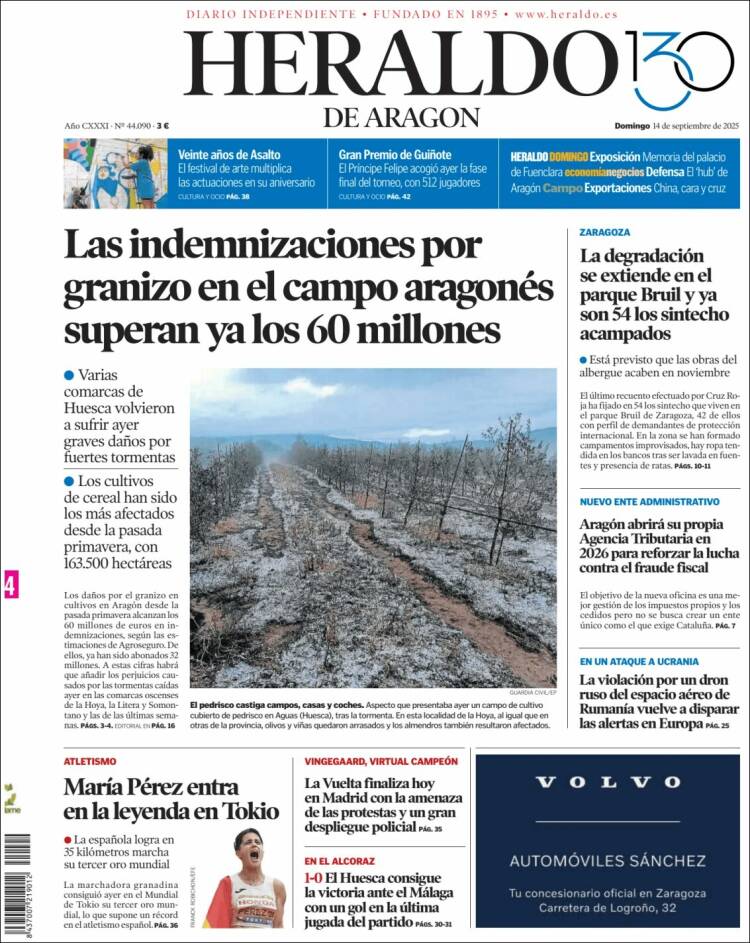 Portada Heraldo de Aragón
