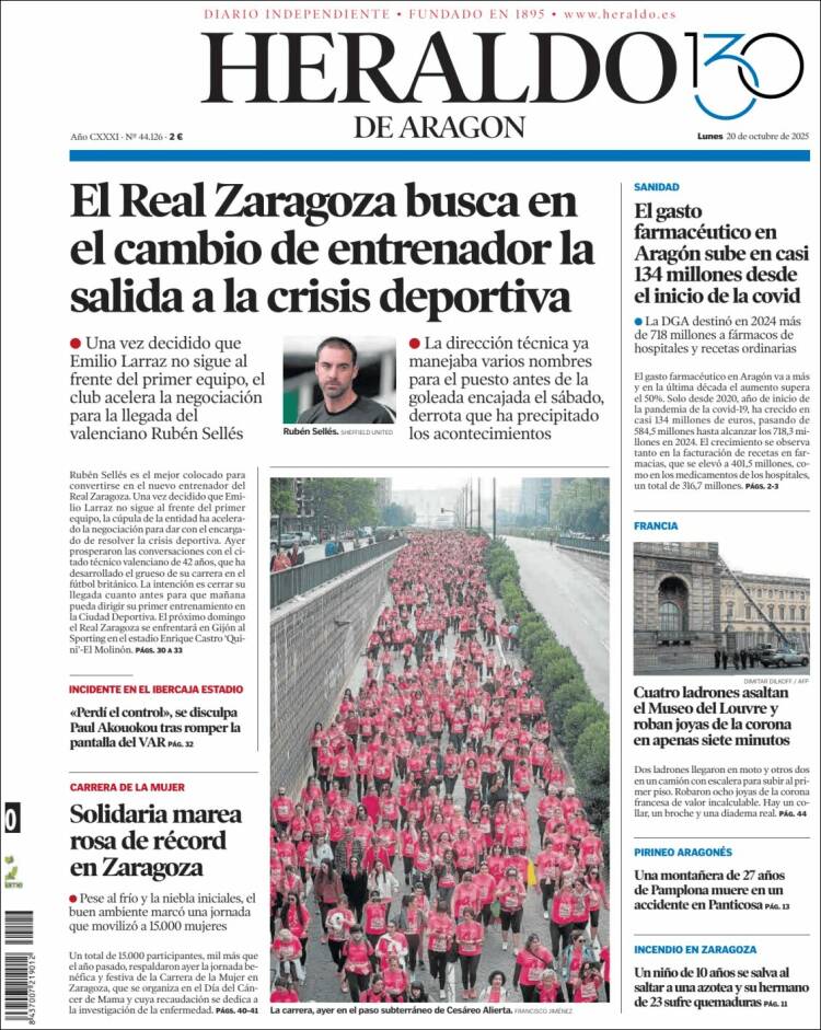 Portada Heraldo de Aragón