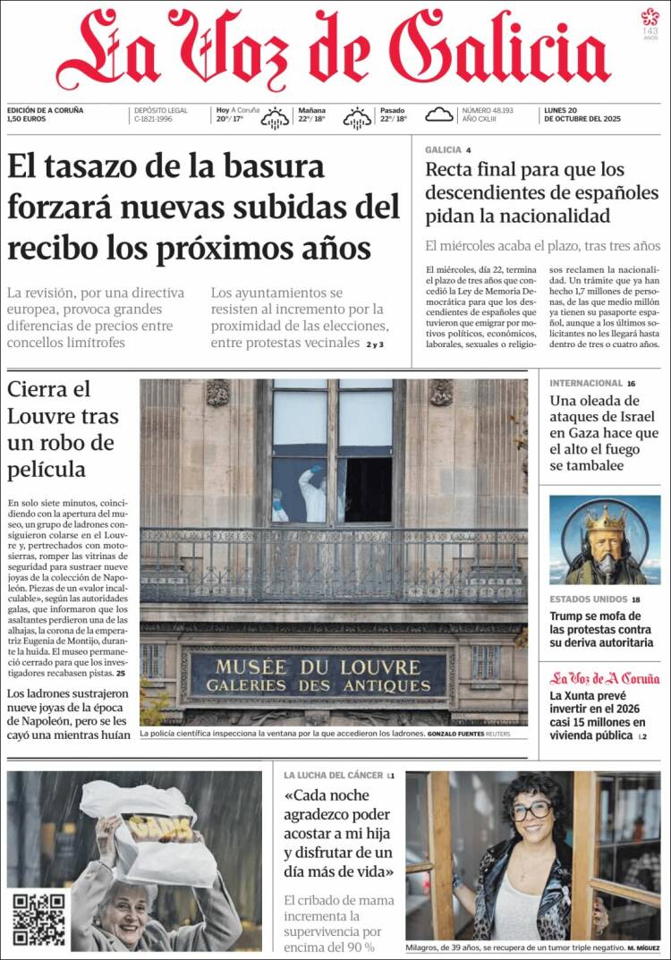 Portada La Voz de Galicia