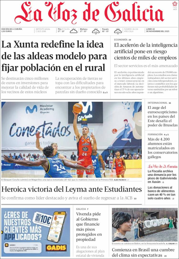 Portada La Voz de Galicia