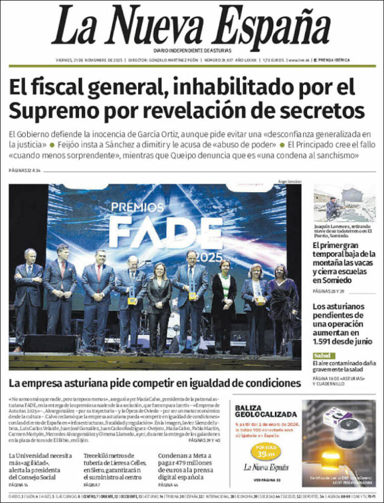 Portada La Nueva España