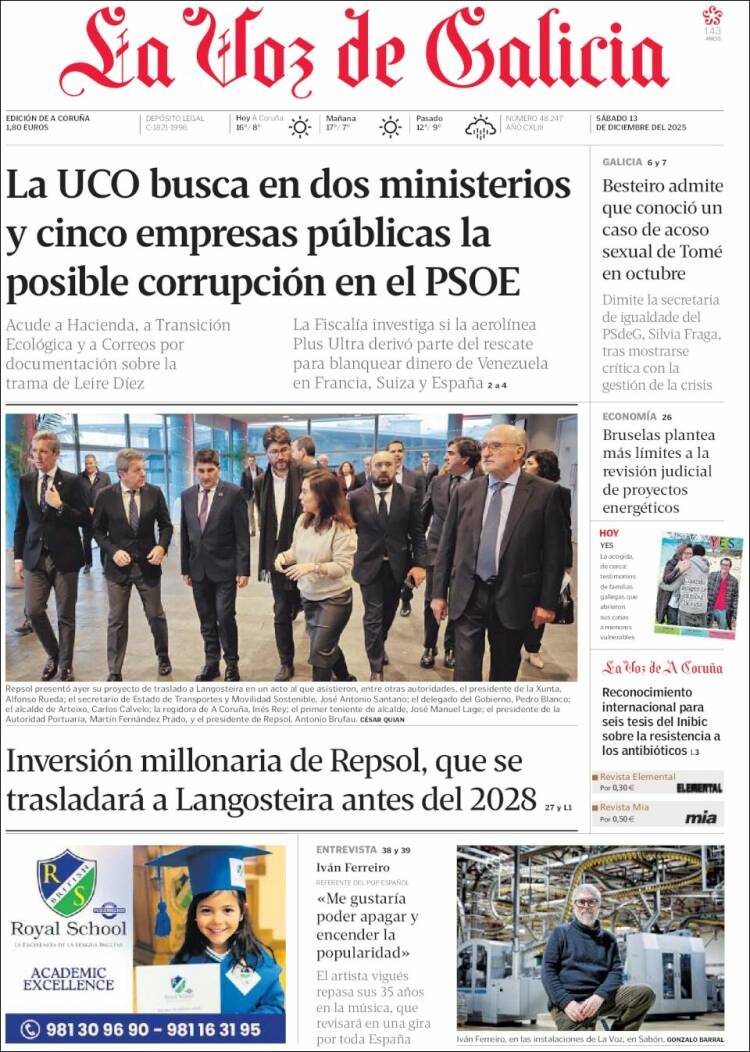 Portada La Voz de Galicia