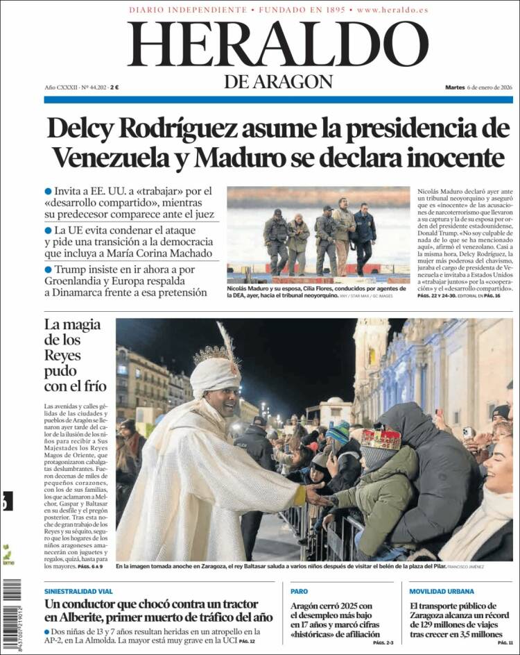 Portada Heraldo de Aragón
