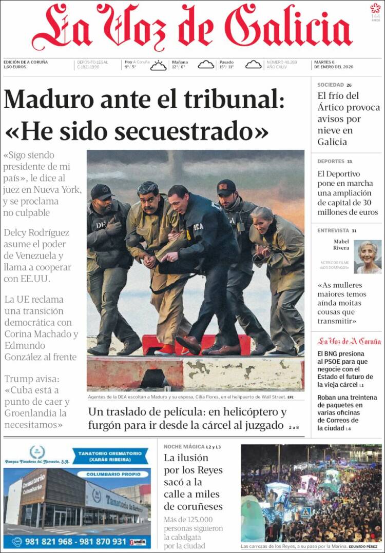 Portada La Voz de Galicia