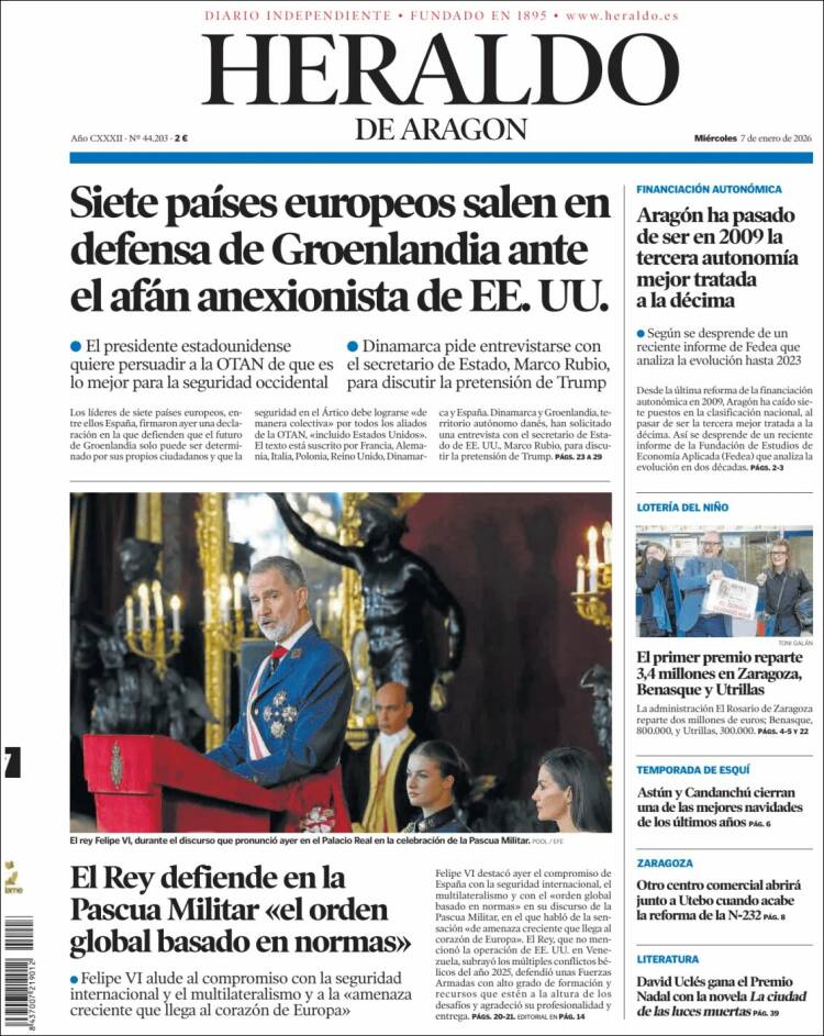 Portada Heraldo de Aragón