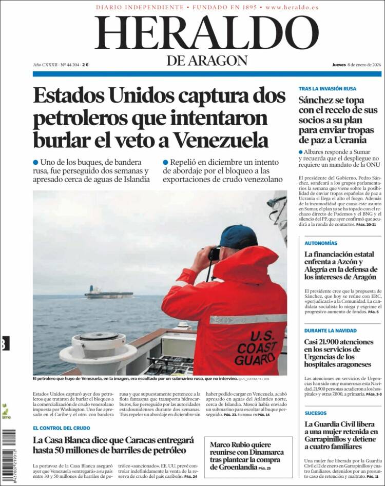 Portada Heraldo de Aragón