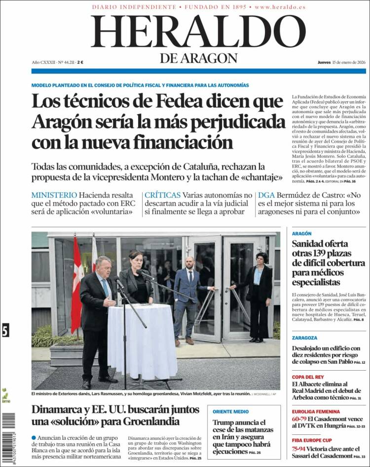 Portada Heraldo de Aragón