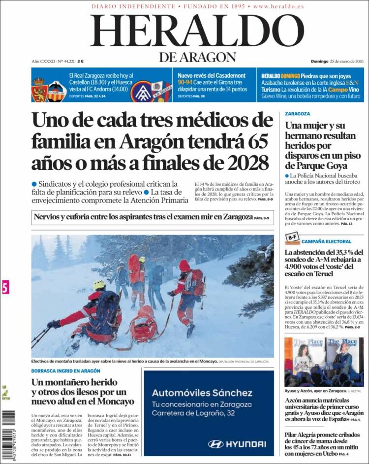 Portada Heraldo de Aragón