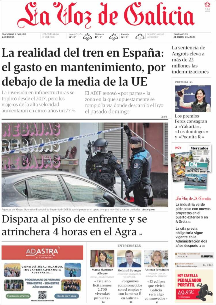 Portada La Voz de Galicia