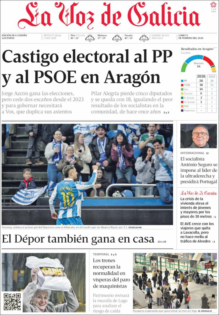 Portada La Voz de Galicia