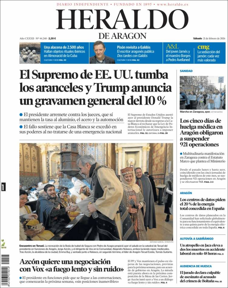 Portada Heraldo de Aragón