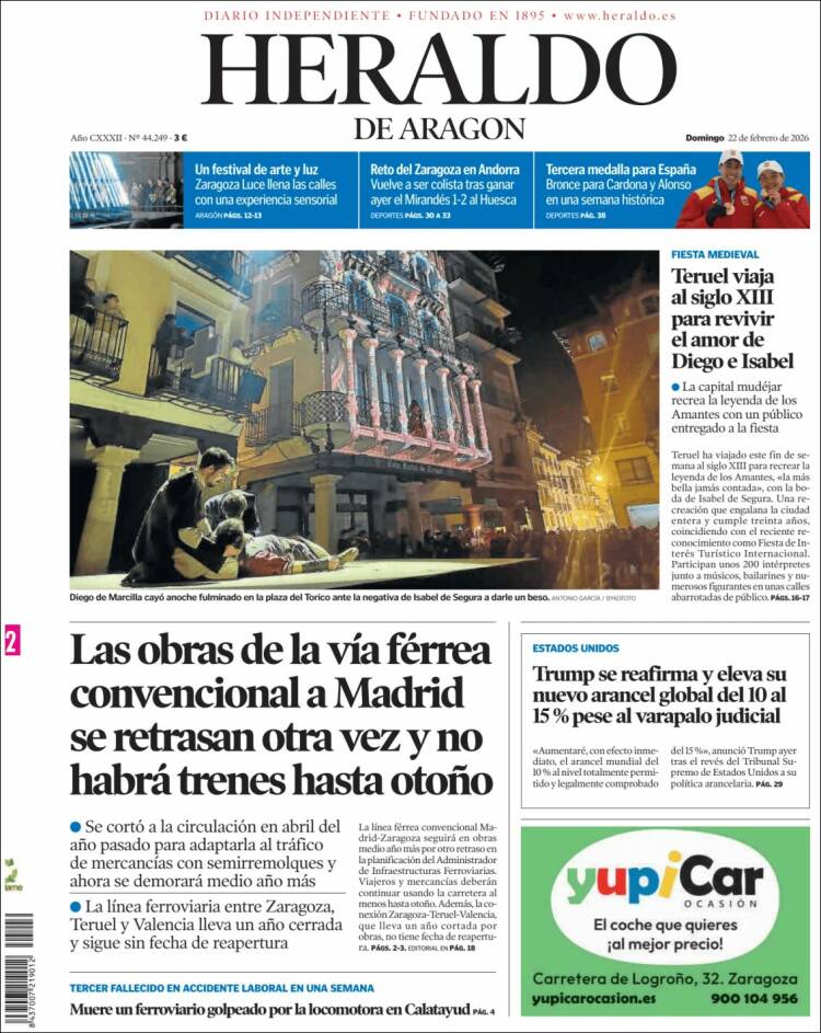 Portada Heraldo de Aragón