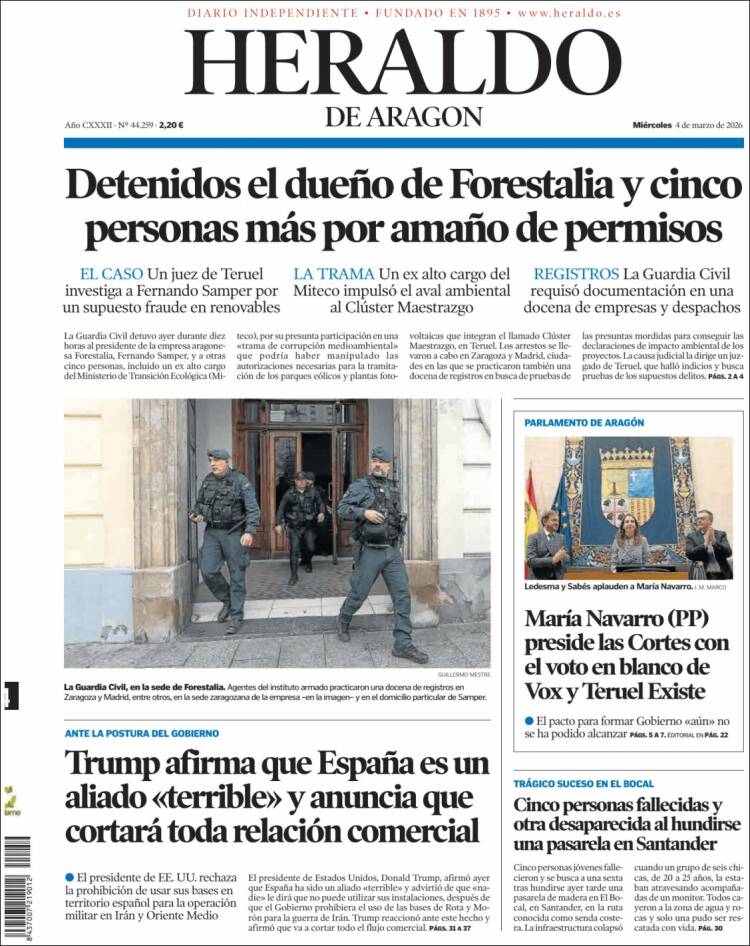 Portada Heraldo de Aragón