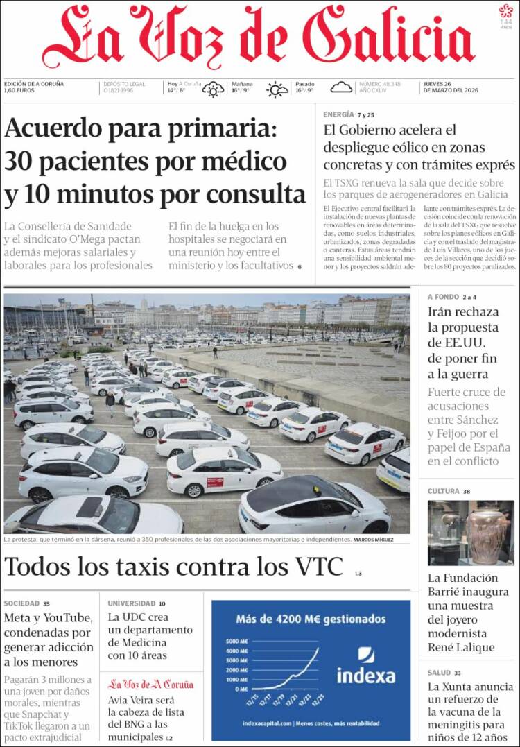 Portada La Voz de Galicia