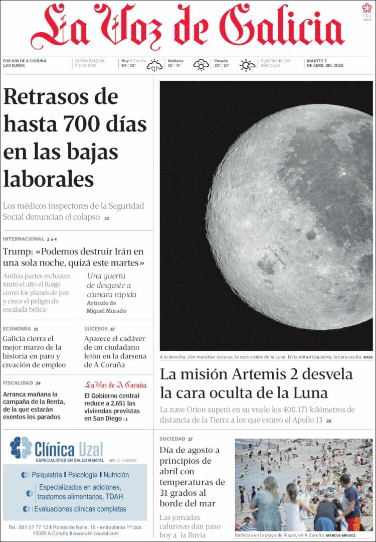 Portada La Voz de Galicia