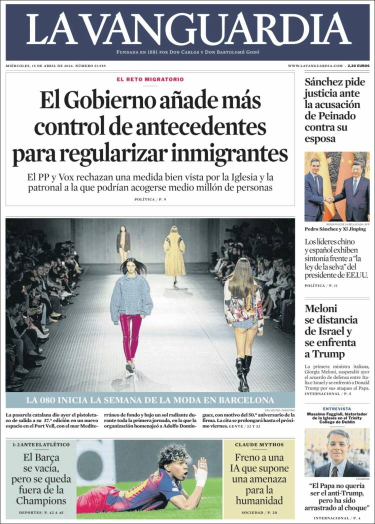 Portada La Vanguardia