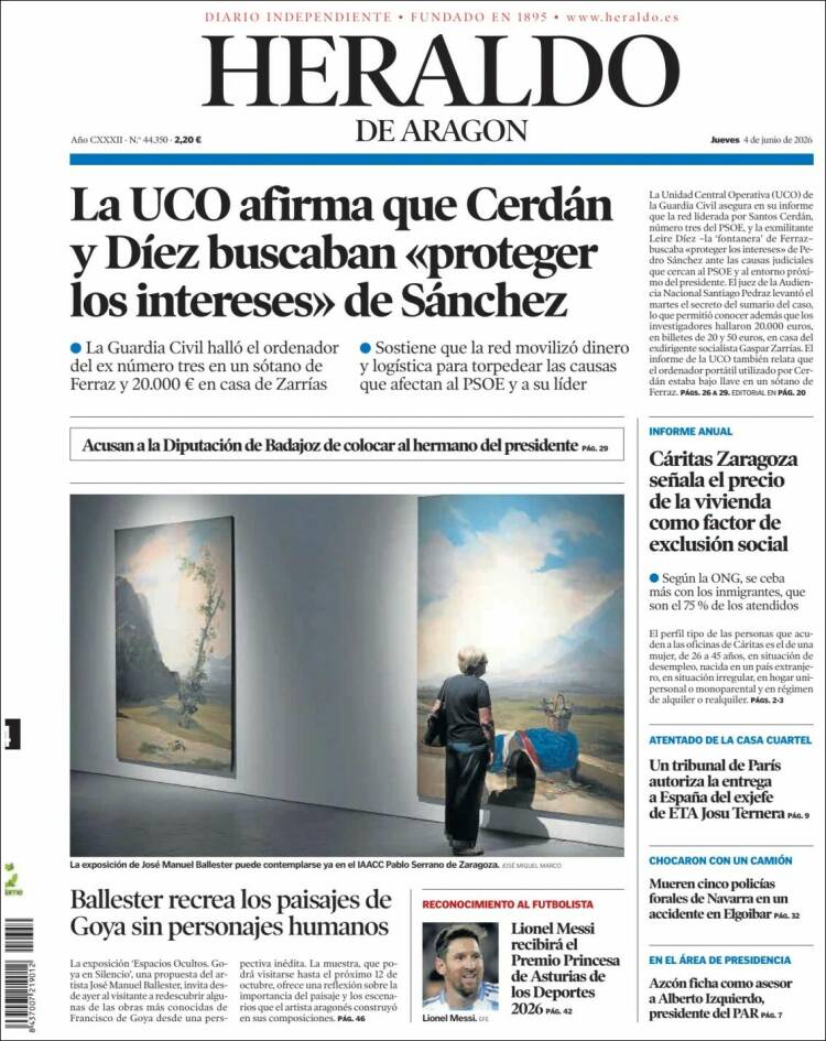 Portada Heraldo de Aragón