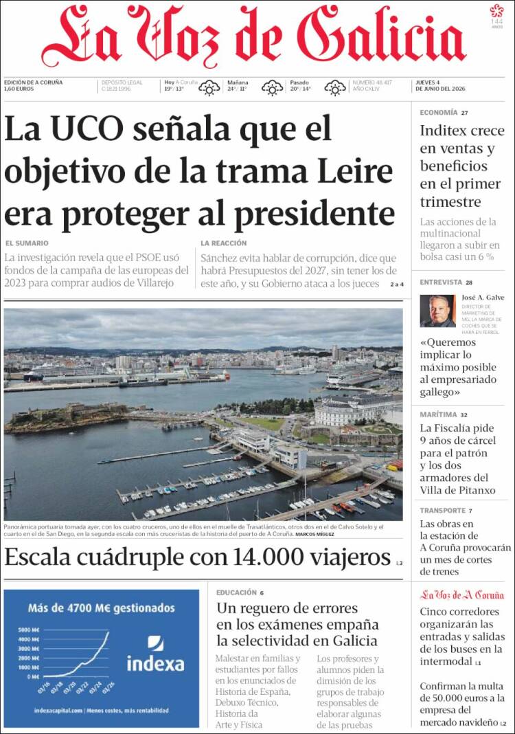 Portada La Voz de Galicia